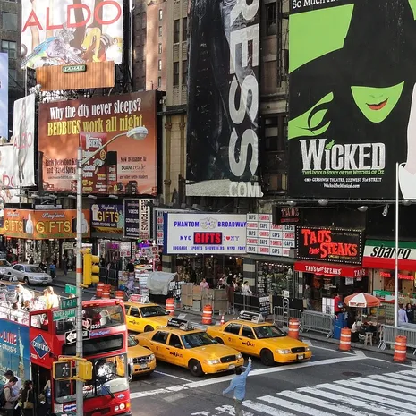 Drukke straten in New York City
