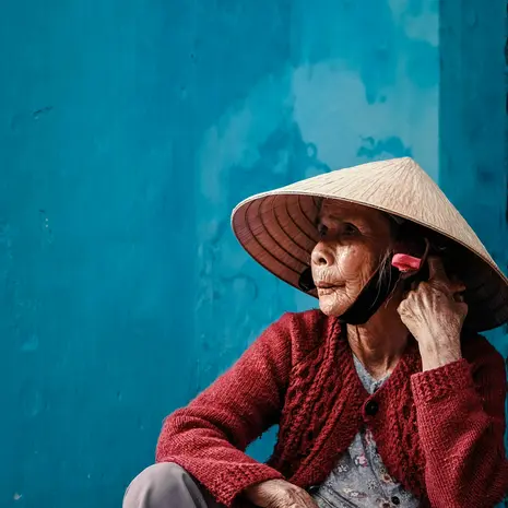 Vrouw in Ho Chi Minh in Vietnam