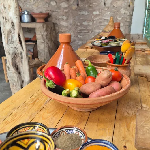 Tajines, typisch voor het eten in Marokko