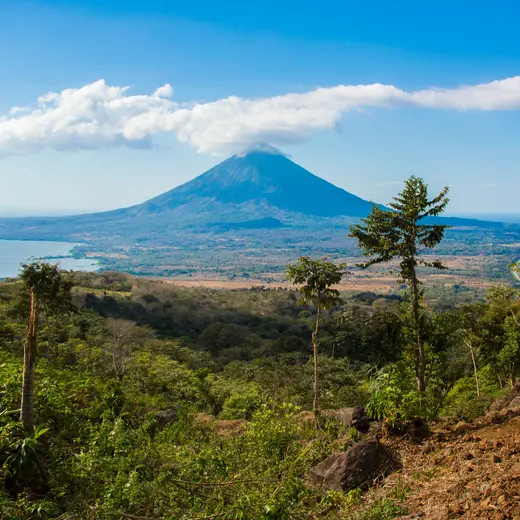 Uitzichten op de vulkaan op Ometepe eilanden in Nicaragua